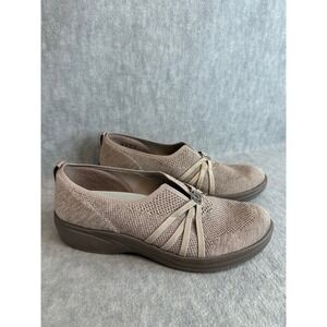 LifeStride BZees Air Step Womens Sz 10M Taupe Stretch Slip On Loafers Shoes Tan